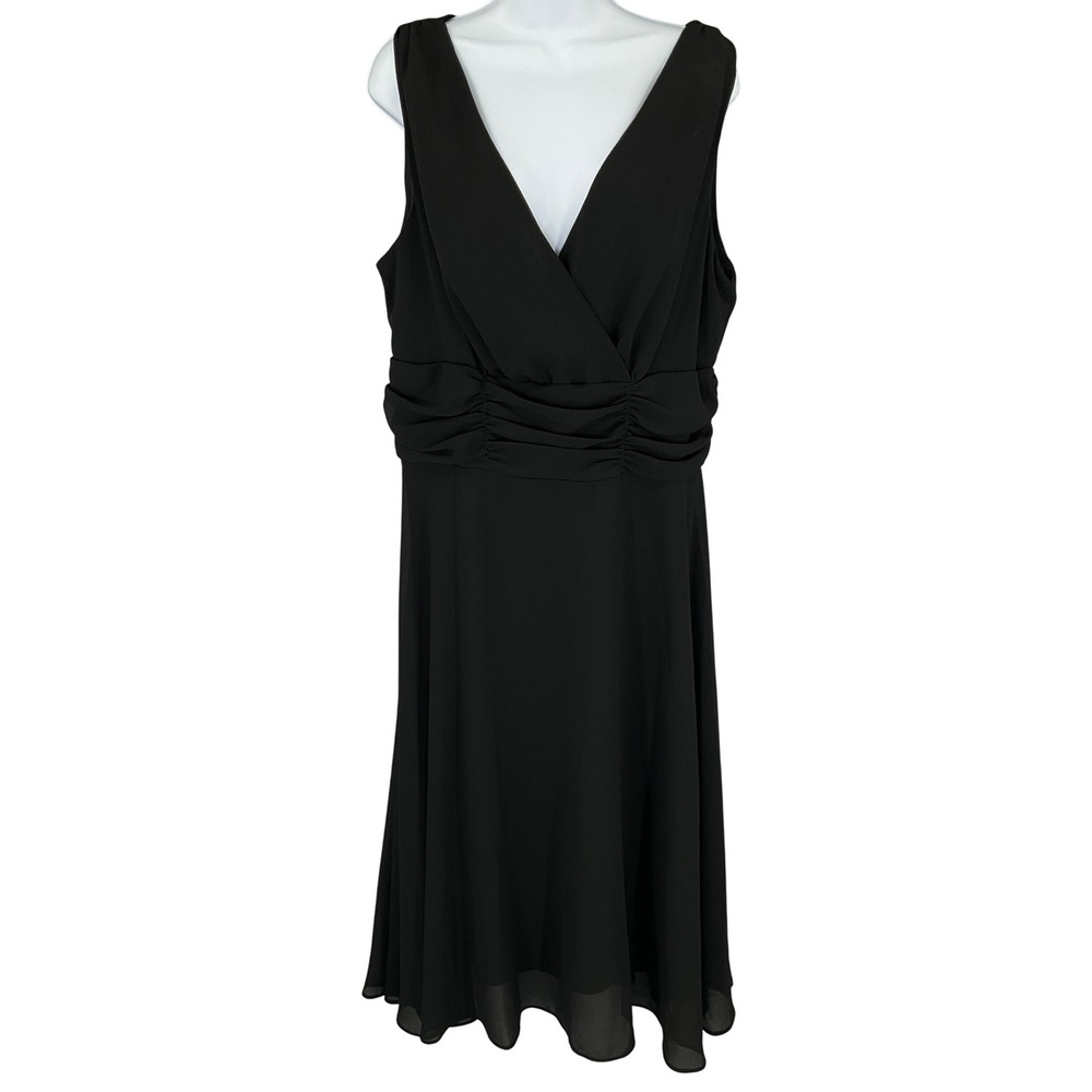 Ultra Dress‎ New York Black Sleeveless Midi Dress Womens 16W Career Party